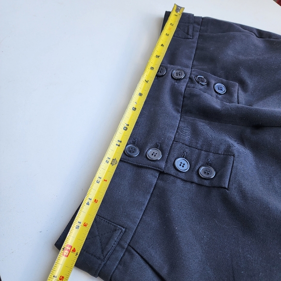 GUESS JEANS Women Black Wide Leg Cropped Capri Pants Button Closure Shorts 28 - Picture 8 of 11